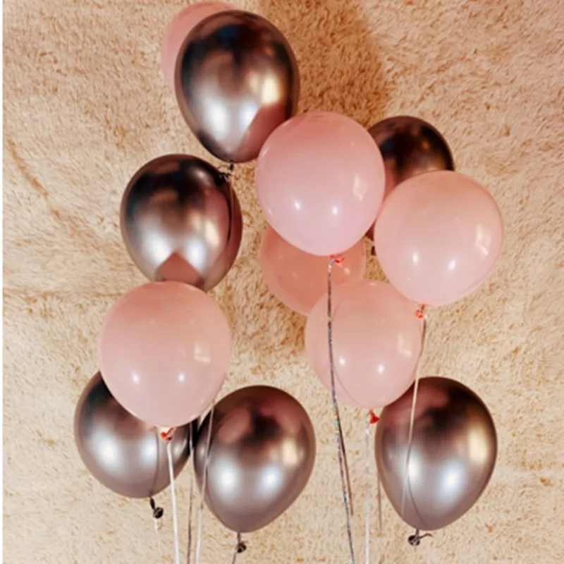 as picture 15pcs of 12" metal gold confetti balloons ink blue white balloon wedding party decoration kids children birthday party supplies - Цвет: as picture