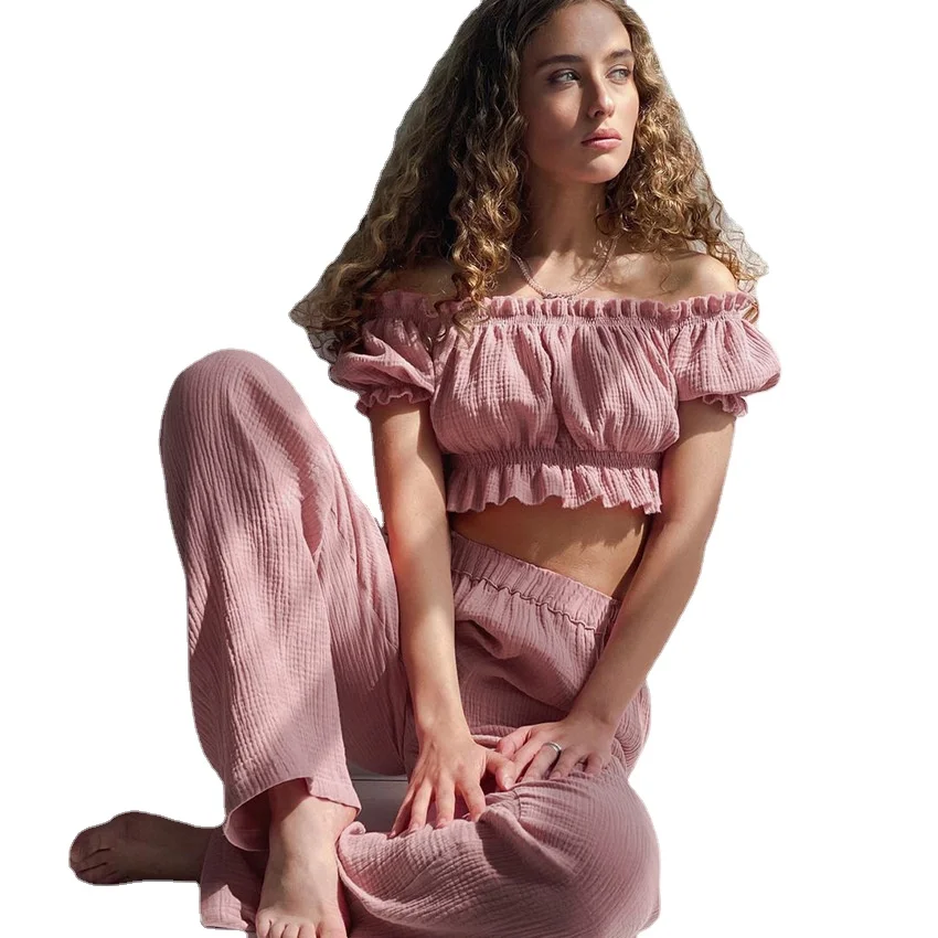 

Short-sleeved Short Sexy Trousers Thin Pajamas Cotton Pajamas Women Lounge Wear Sexy Nightwear Dropshipping