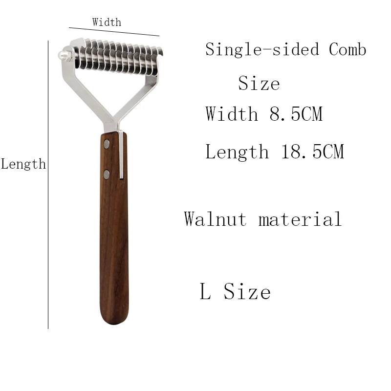 Двухсторонняя Расческа для собак грецкий орех нержавеющая сталь открытый узел