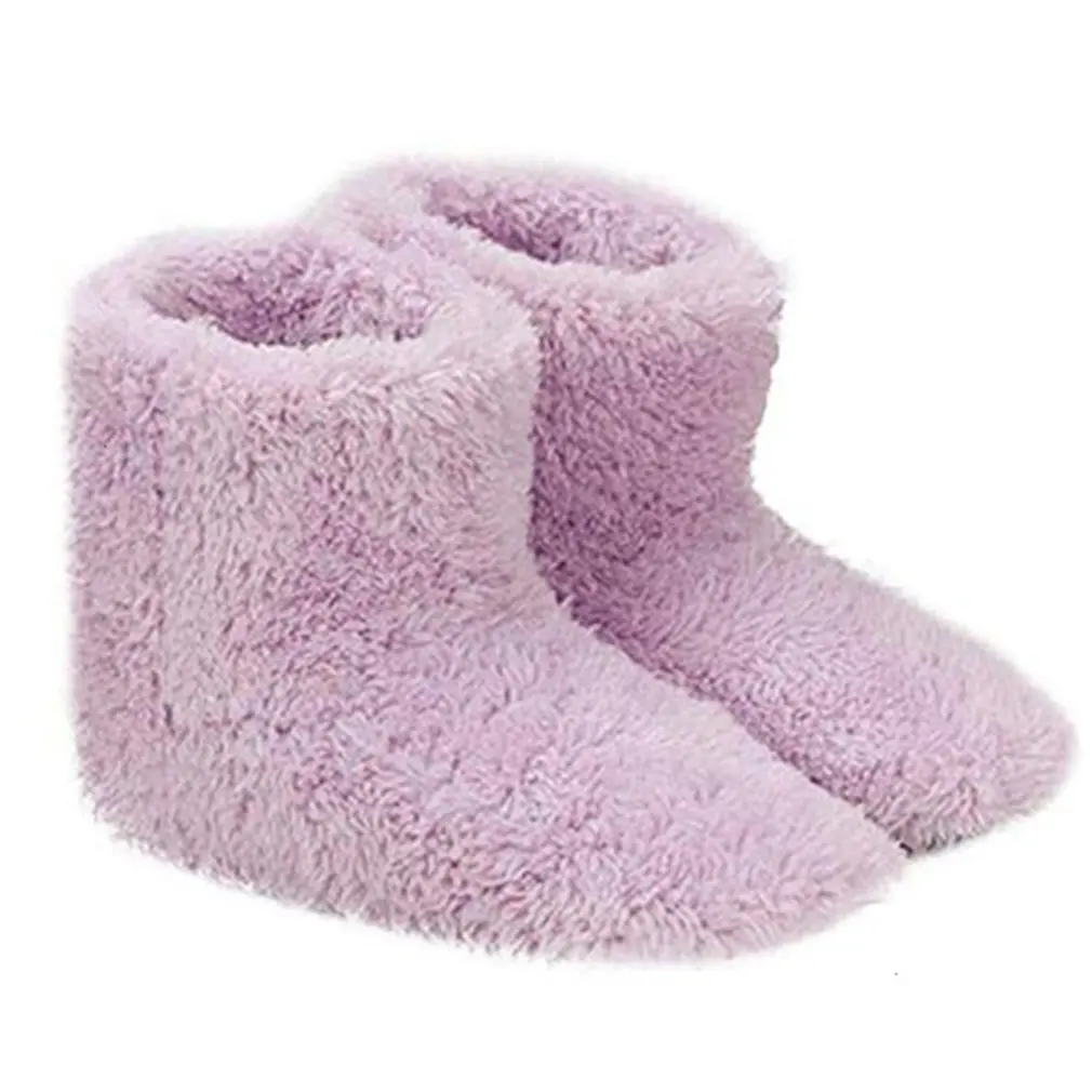 

Electric Heated Shoes Comfortable Plush Foot Warmer Shoes Washable USB Charging Electric Heating Shoes for Gift