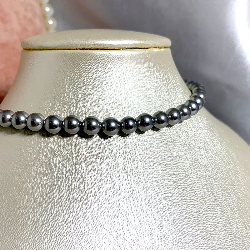 Женское ожерелье из серебра 925 пробы с жемчугом 6 мм | Украшения и аксессуары