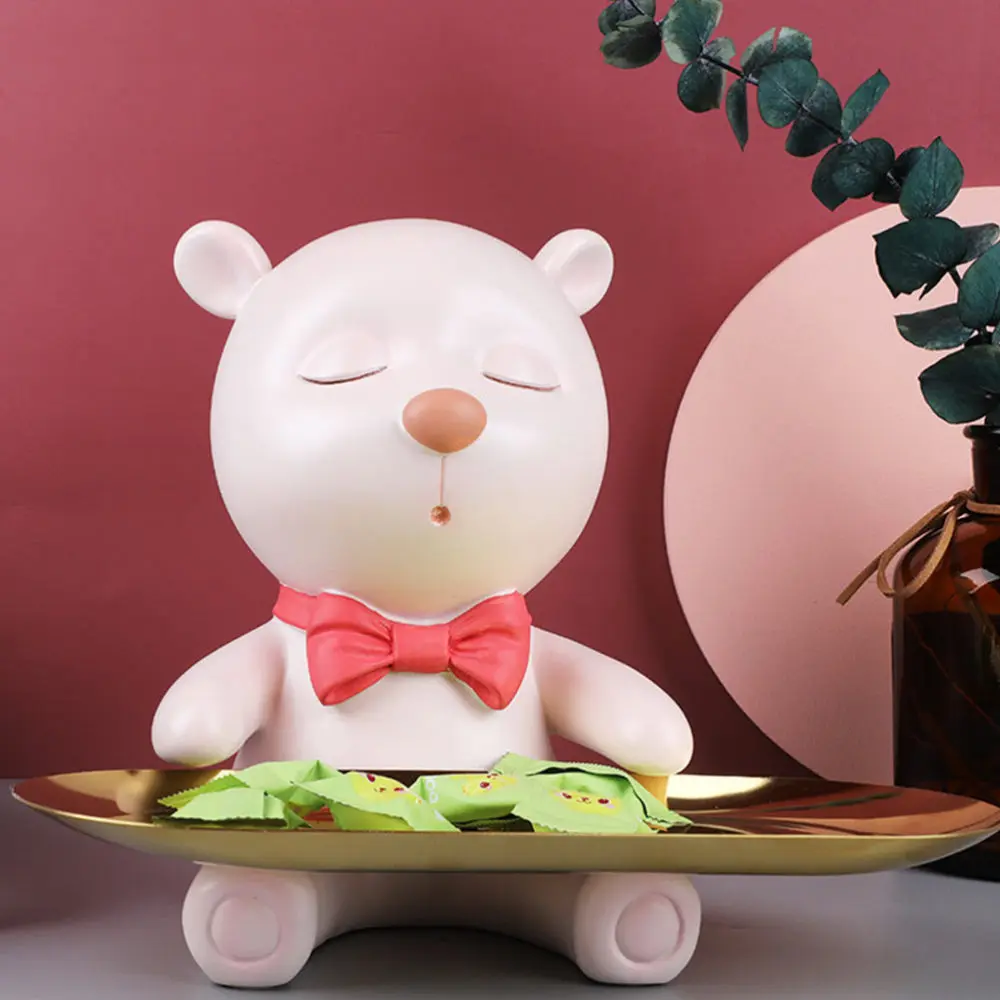 

1pc Desktop Fruit Storage Tray Cartoon Resin Bear Decor Home Decoration )