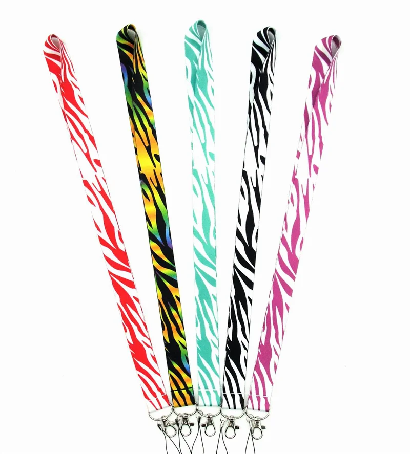 Двухсторонний шнурок с принтом зебры для ключей Брелоки идентификационная бирка