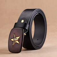 high end mens womens belts luxury first layer cow metal smooth buckle locomotive motorcycle personalized belt friends gift