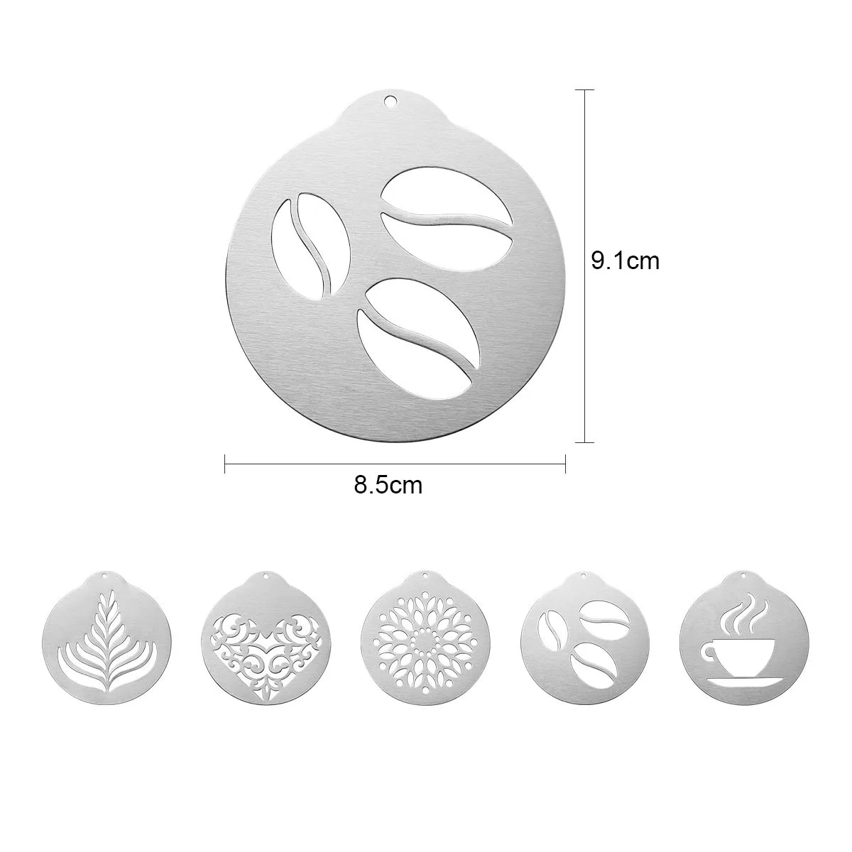 

5 Pieces Coffee Stencil Coffee Mold Cappuccino Latte Cake Templates Cafe Barista Tools Art Maker Kitchen Accessories
