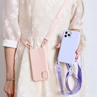 Чехол для iPhone 12, 11 Pro Max, XR, XS Max, X, 7, 8 Plus, с ремешком через плечо