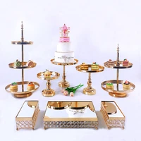 diy 1pcs gold silver european style crystal metal cupcake wedding cake stand rack set holiday party displaytray