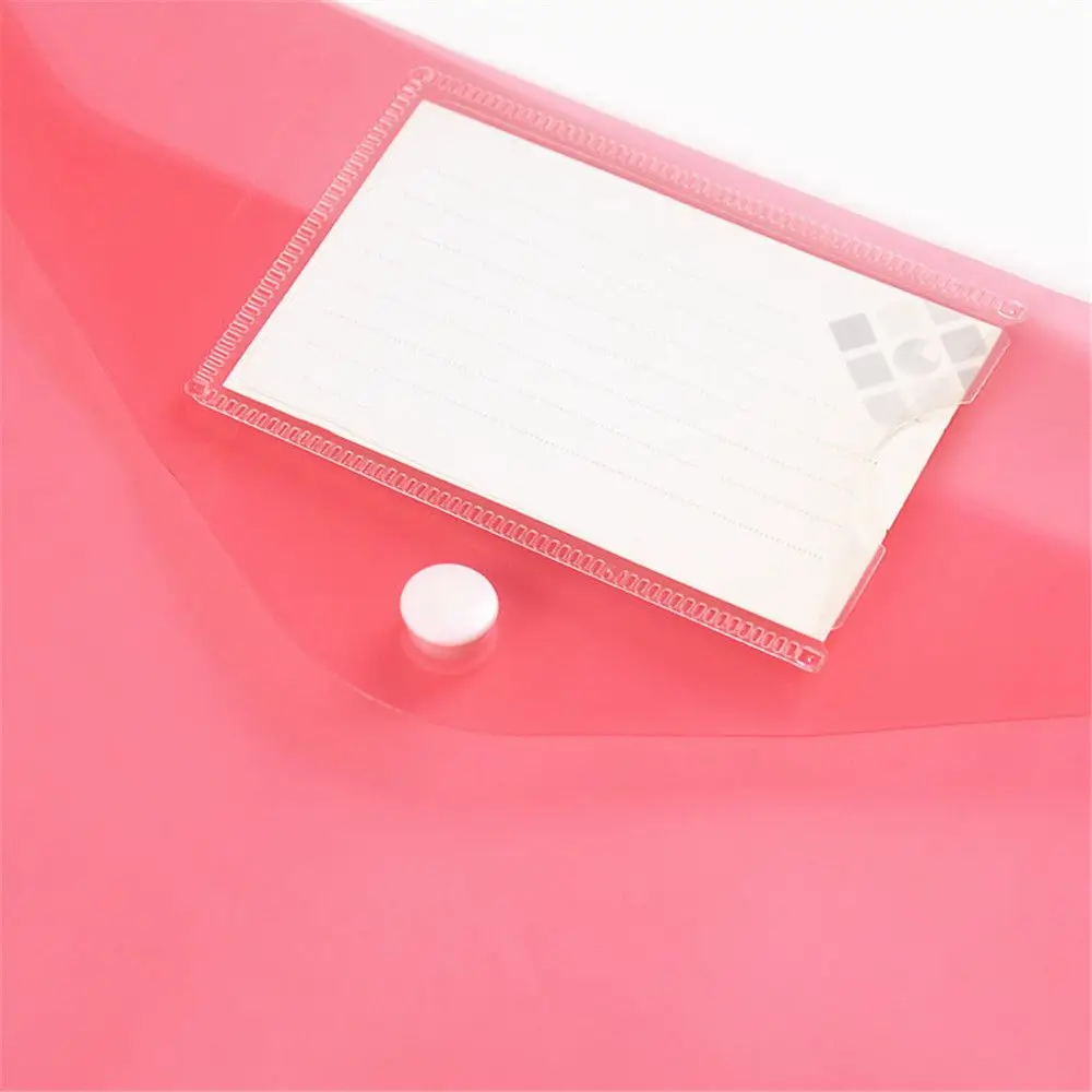 

2pcs Transparent Colorful A4 File Folder Button Closure Folder Bag Office Plastic Document Organizer Storage Bag for Paper