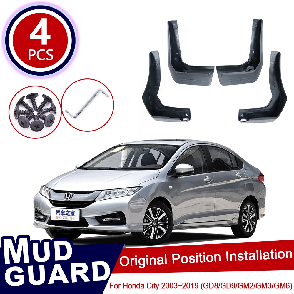 

for Honda City GD8 GD9 GM2 GM3 GM6 2003~2019 Car Mud Flaps Mudguard Splash Guards Fender Mudflaps Flap Accessories 2012 2014