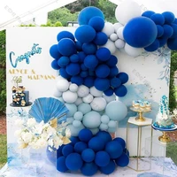 118pcs doubled matte deep blue balloons garland chain diy wedding decoration macaron blue ballon arch baby birthday party decor