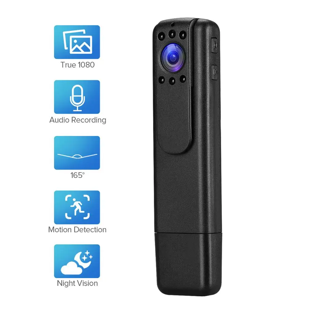 

BOBLOV Small Police Body Camera HD 1080P Wearable BodyCam Night Vision Motion Detection Loop Recording dvr Camcorder Mini Camera