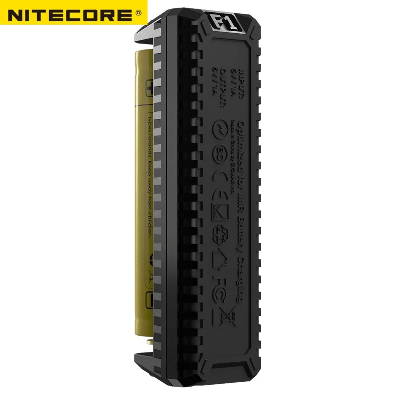NITECORE F1 зарядное устройство 5V 1A Micro-USB внешний смарт-аккумулятор для Li-Ion IMR 26650 18650 10440 14500 батареи зарядное устройство