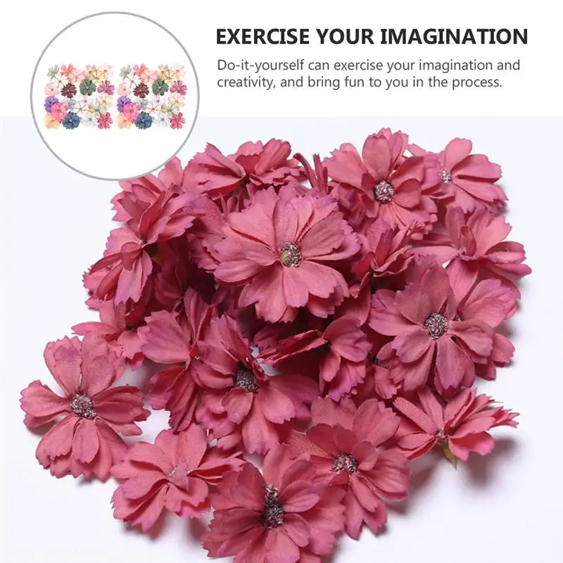 

50Pcs Simulated Flower DIY Party Decor Flower Craft DIY Accessory Mixed Color
