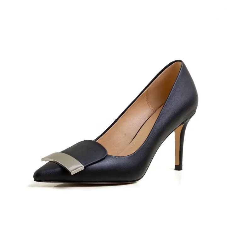 

pointed shallow high heel all-match single 2021 genuine leather sexy shoes women