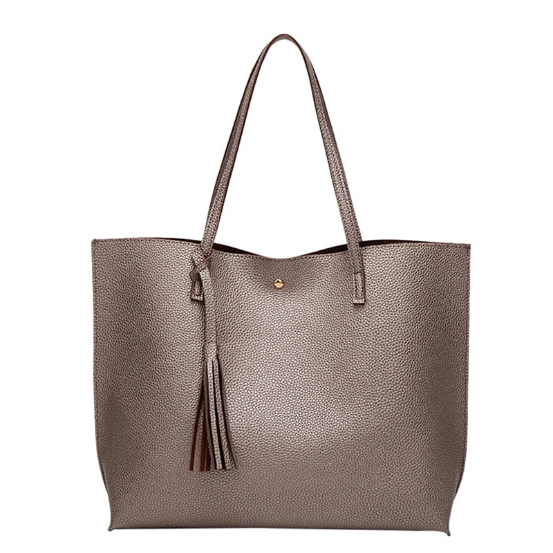 

Women bag Solid Women's PU Leather Handbags Luxury Lady Hand Bags Purse Pocket Women Composite Handbags Big Tote Sac Bols