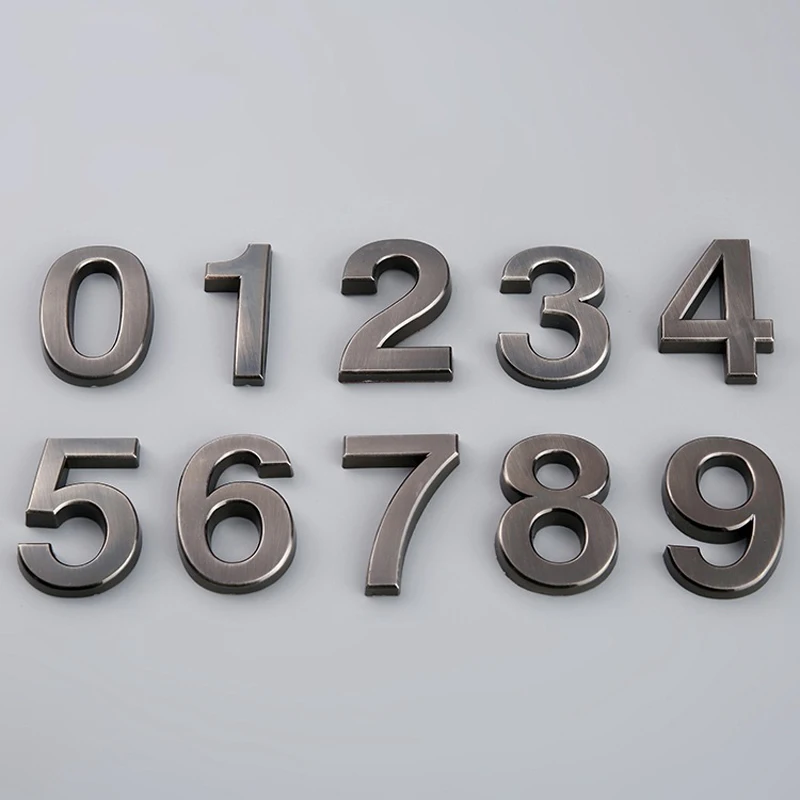 3D Digits Numeral Door Plaque Hotel Home Number Plate Sign Sticker With Self-adhesive House Numbers Outdoor | Обустройство дома