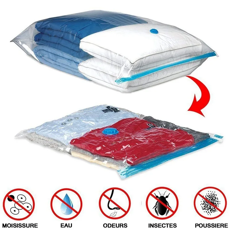 Вакуумный мешок для хранения Boxi с ручным насосом прозрачный органайзер шкафа