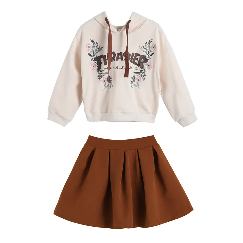 Платье для девочек наряд Новинка осени 2020 модная одежда в Корейском стиле с