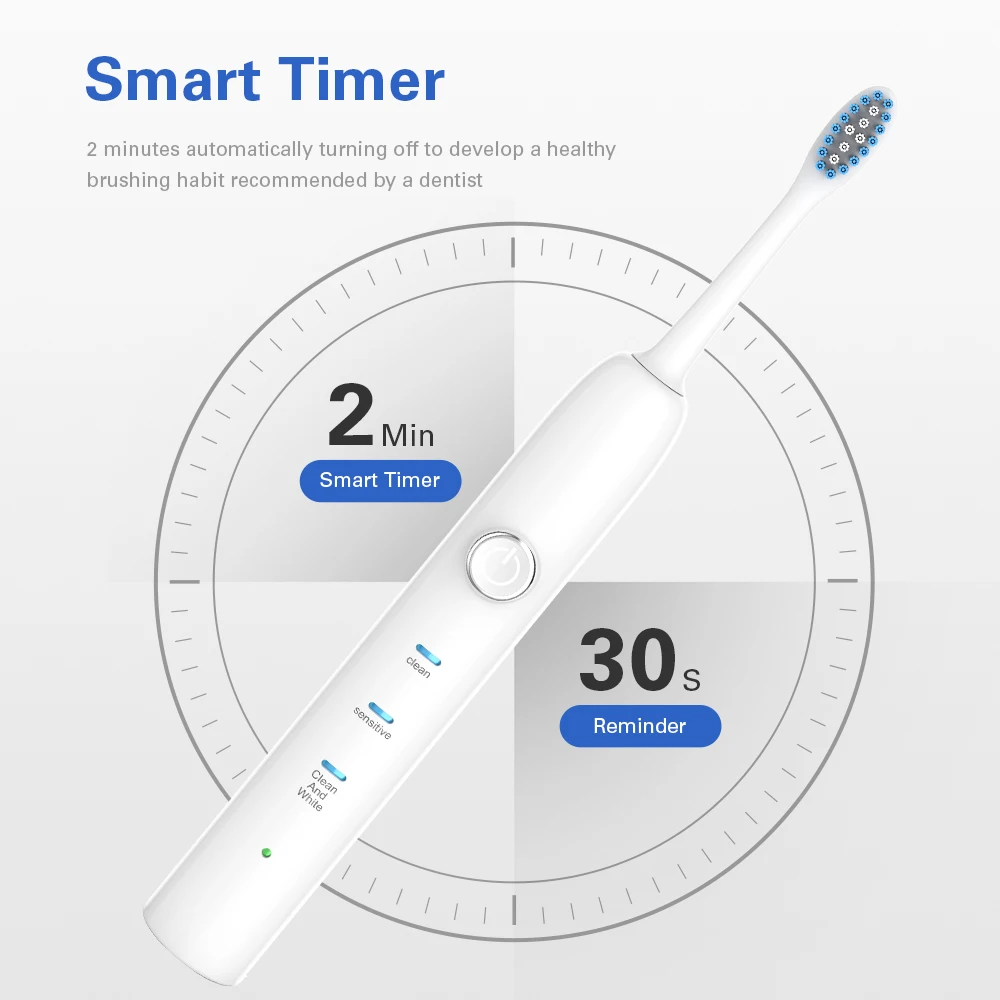 AZDENT Smart 4 режима Ultra sonic электронный Зубная щётка Sonic электрическая зубная щетка