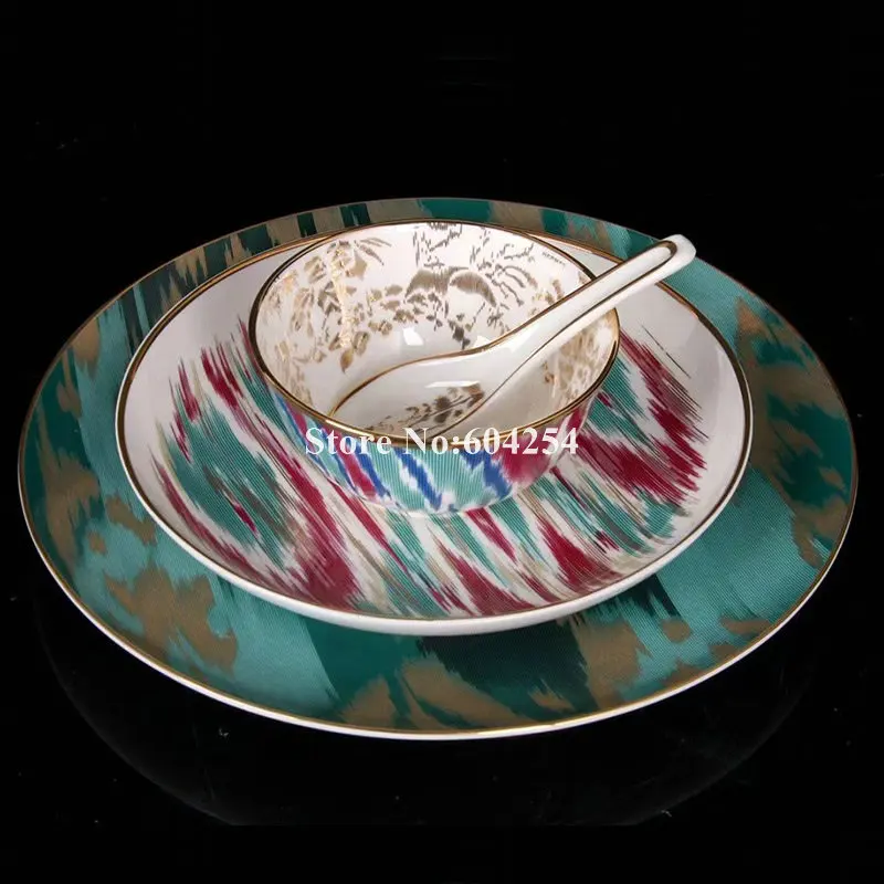 Бесплатная доставка европейская роскошная Золотая инкрустация костяного