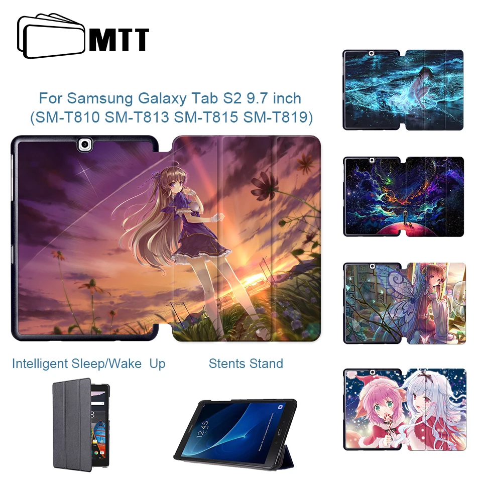 MTT чехол с рисунком аниме для samsung Galaxy Tab S2 9,7 T810 T813 T815 T819, чехол из искусственной кожи с откидной подставкой, умный защитный чехол
