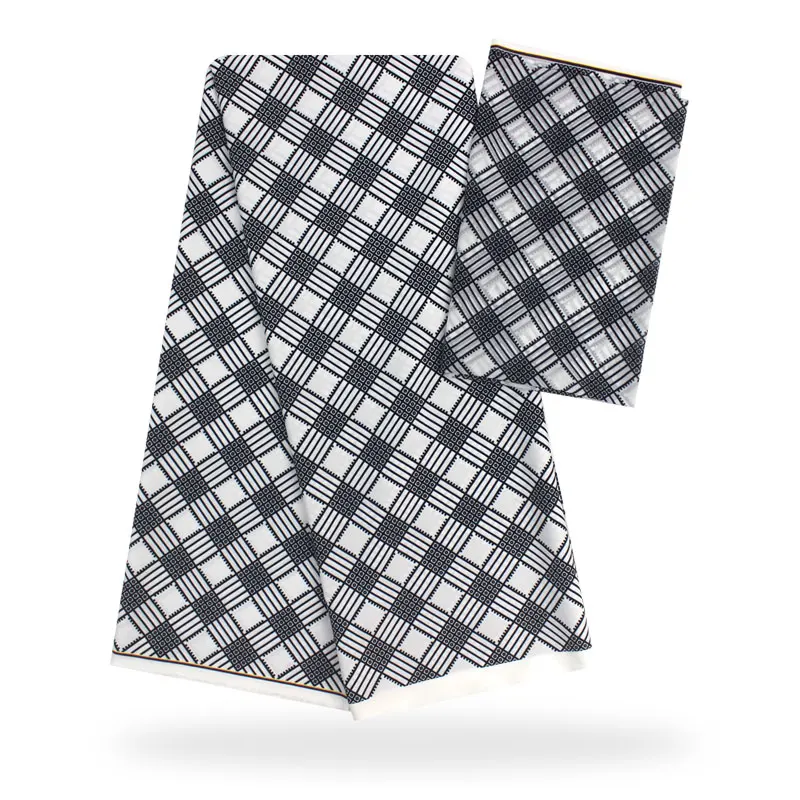 Африканская шелковая шифоновая ткань белая и черная искусственная африканская