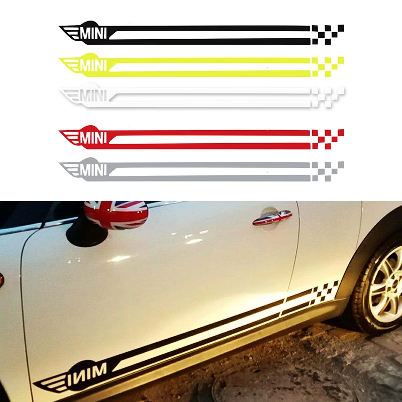 

KJAUTOMAX For Mini Cooper R50 R53 R55 R56 R60 F55 F56 Decal Mini Wing Side Racing Stripes Black Red Silver Golden White
