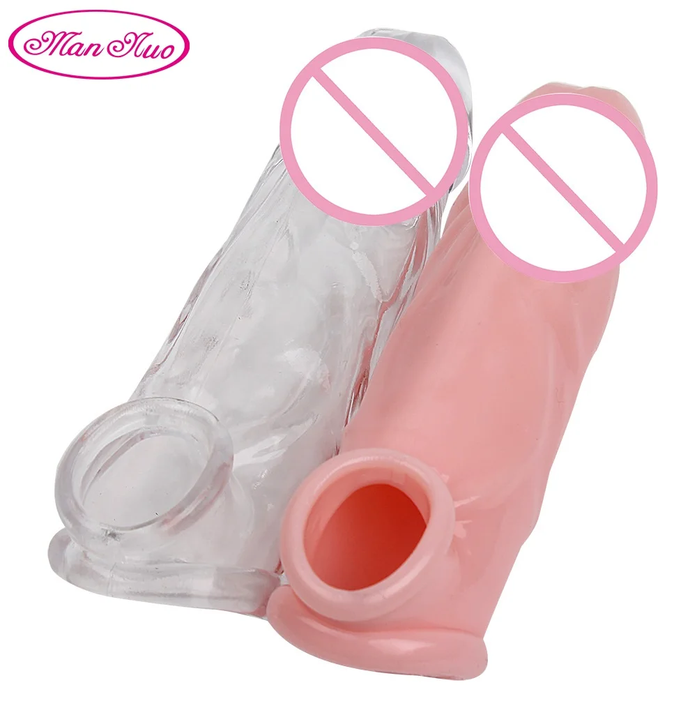 Realistic Penis Enlargement Sleeve Reusable Male Condoms Enlarger Cock Delay Ejaculation Condom Sex Toy for Men Pene Adult Dildo