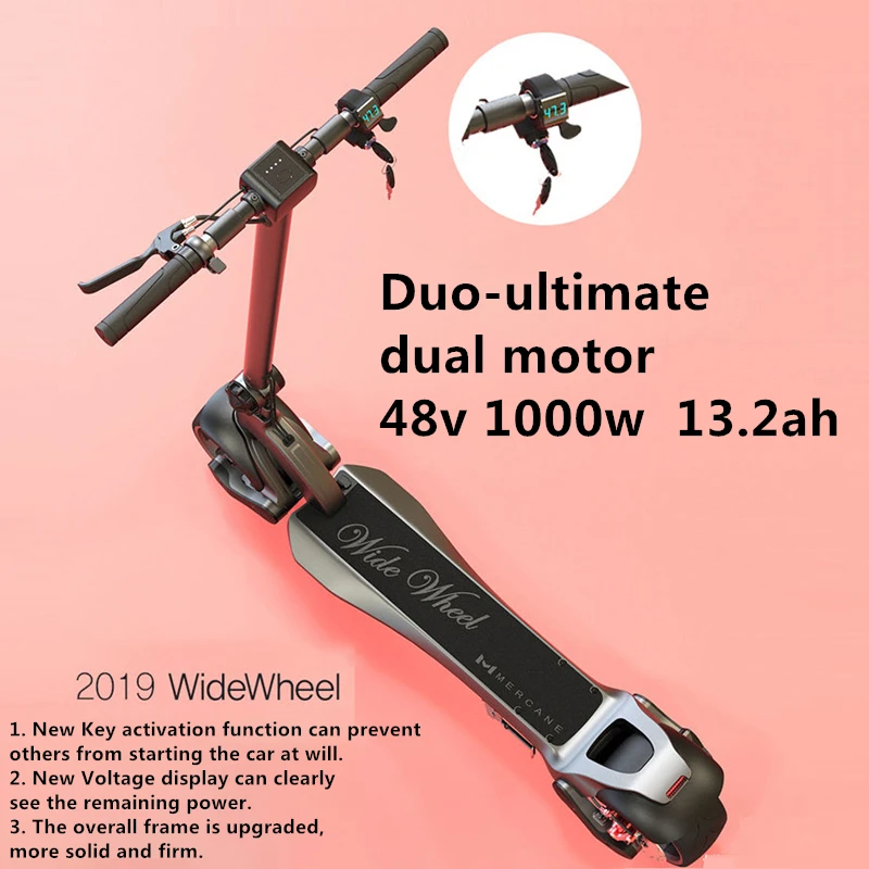 2019 Duo-ultimate Новейший Mercane WideWheel Kickscooter умный электрический скутер складной широкий колеса 48 в 500 Вт 45 км/ч двойной мотор скейт Ховерборд - Цвет: 2019 Duo-ultimate