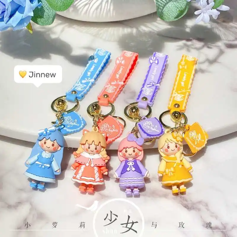 

2020 Lovely Lolita Keychains Pretty Fashion Girl Princess Key Chain Bag Pendant Accessory Key Ring Children's Gift Jewelry