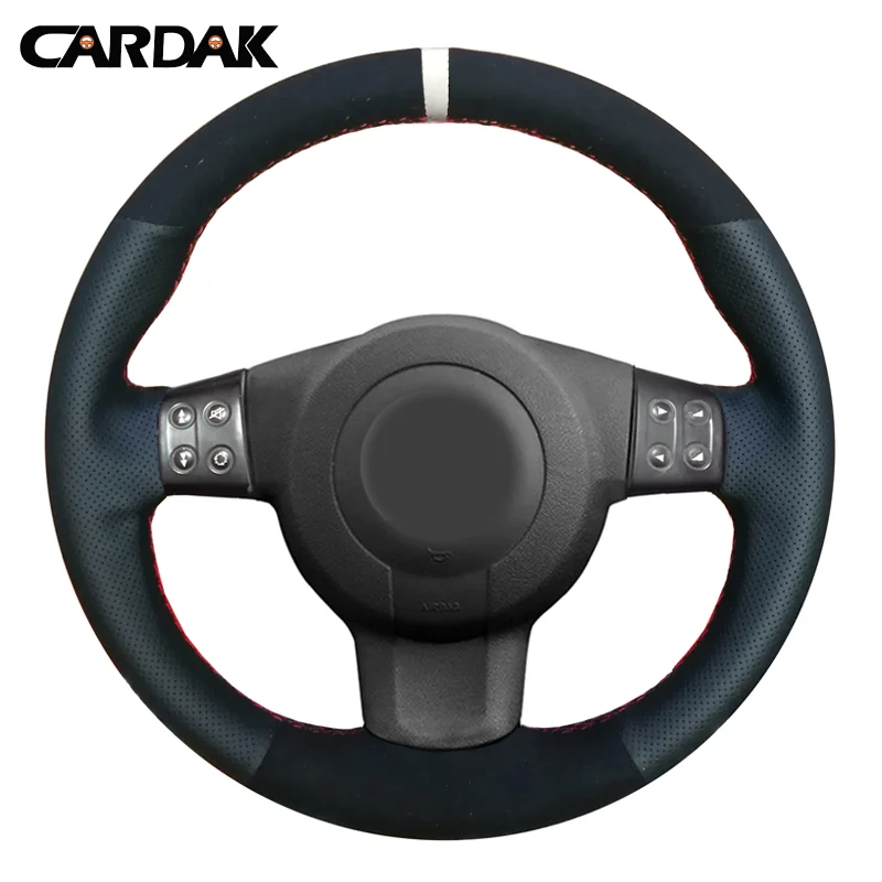 

CARDAK DIY Hand-stitched Black Suede Artificial Leather Car Steering Wheel Cover for Seat Leon (Mk2) 2006-2008 Ibiza (6L) 2007