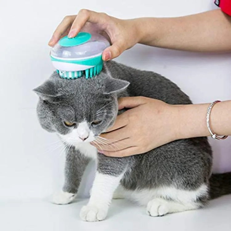 

Pet Bath Massage Brush Pet Soft Bristle Silicone Shampoo Dispenser Bathing Hair Removal Comb For Cat Cleaner Grooming Tool dog