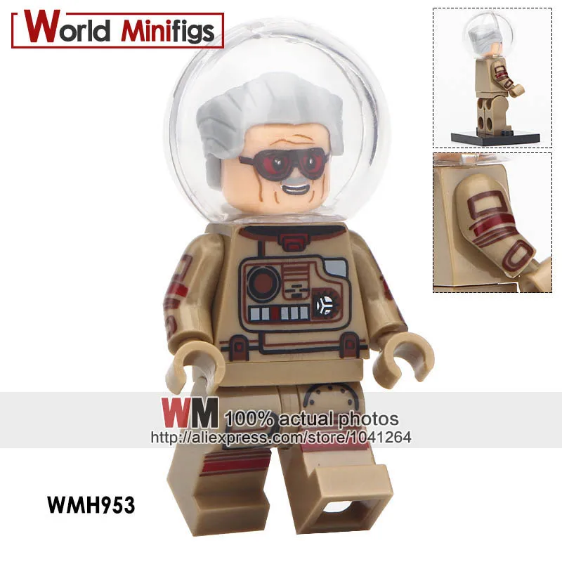 Красный Одиночные костюмы астронавтов Marvel Super Heroes Observator Капитан Америка Vision Pepper Deadth Vision строительные блоки детские игрушки - Цвет: Красный