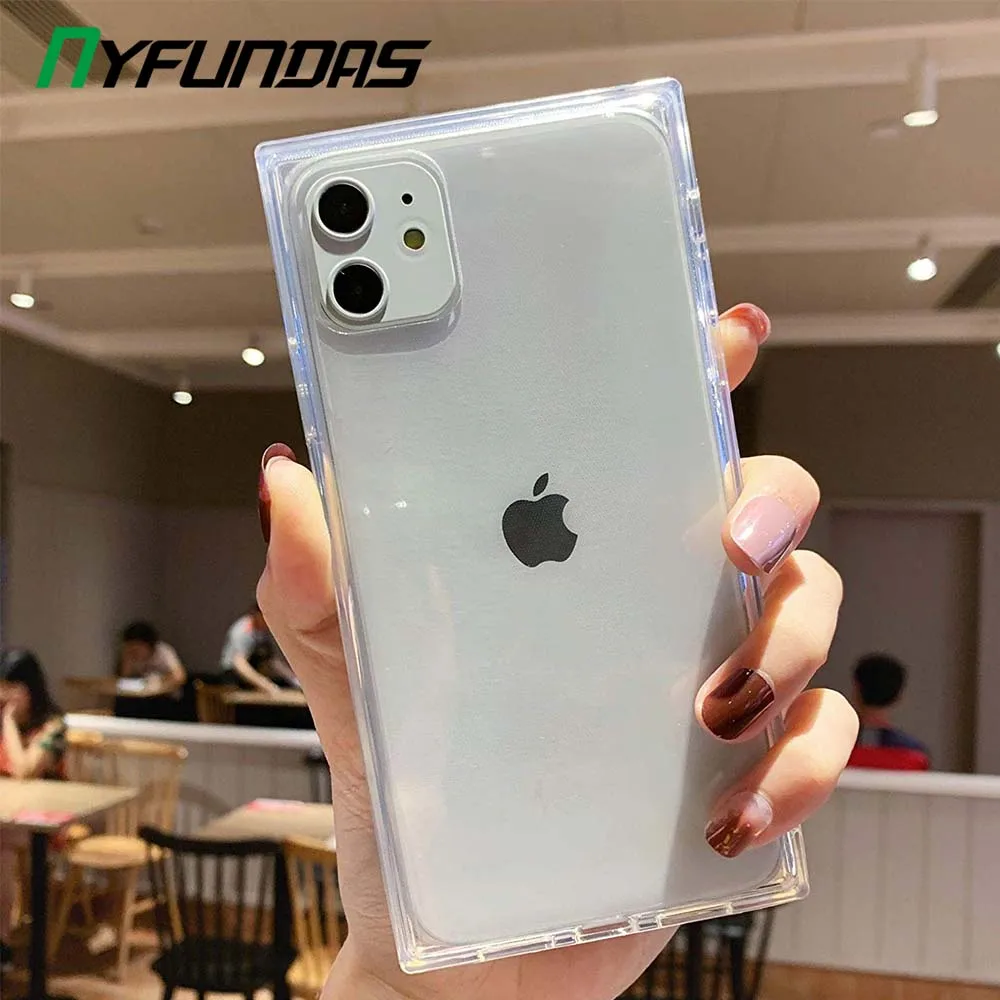 Квадратный чехол из ТПУ для Iphone 11 прозрачный силиконовый Pro Max XR 8 7 6 6S Plus X тонкий