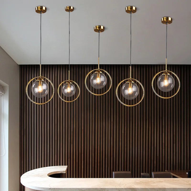 

Nordic Gold Pendant Lights Metal Glass Hanging Lamp Suspension Luminaire Living Room Bedroom Home Deco Light Fixture Kitchen Led