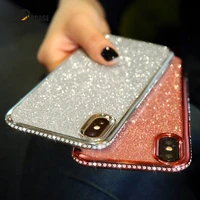 shiny bling diamond glitter case for iphone 12 11 pro xs max x xr 10 7 8 plus 6s 6 se 2020 rhinestone around soft tpu cover capa