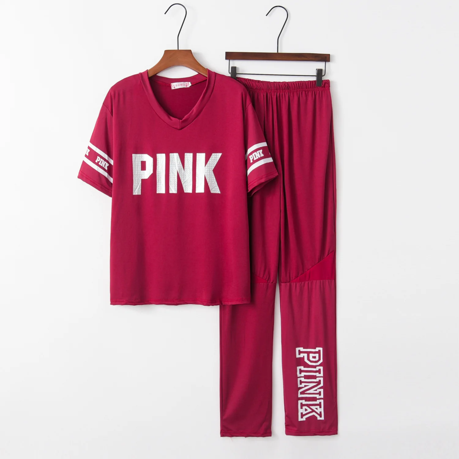 

Letter Pink Cute 2021 New Design Fashion Hot Sale Suit Set Women Tracksuit Two-piece Style Outfit Sweatshirt Sport Wear