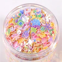 box packing nails sequins for craft mixed yellow pink star heart flower shell sequin paillettes lentejuelas for diy slime filler