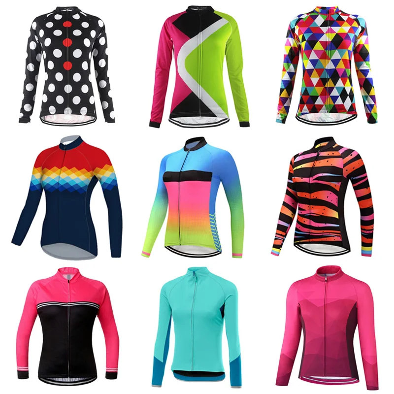 

9 New Designs Women Long Sleeve Cycling Jerseys Bicycle MTB Ride Sports Shirts Motocross Mountain Road Top Quick Dry Jacket