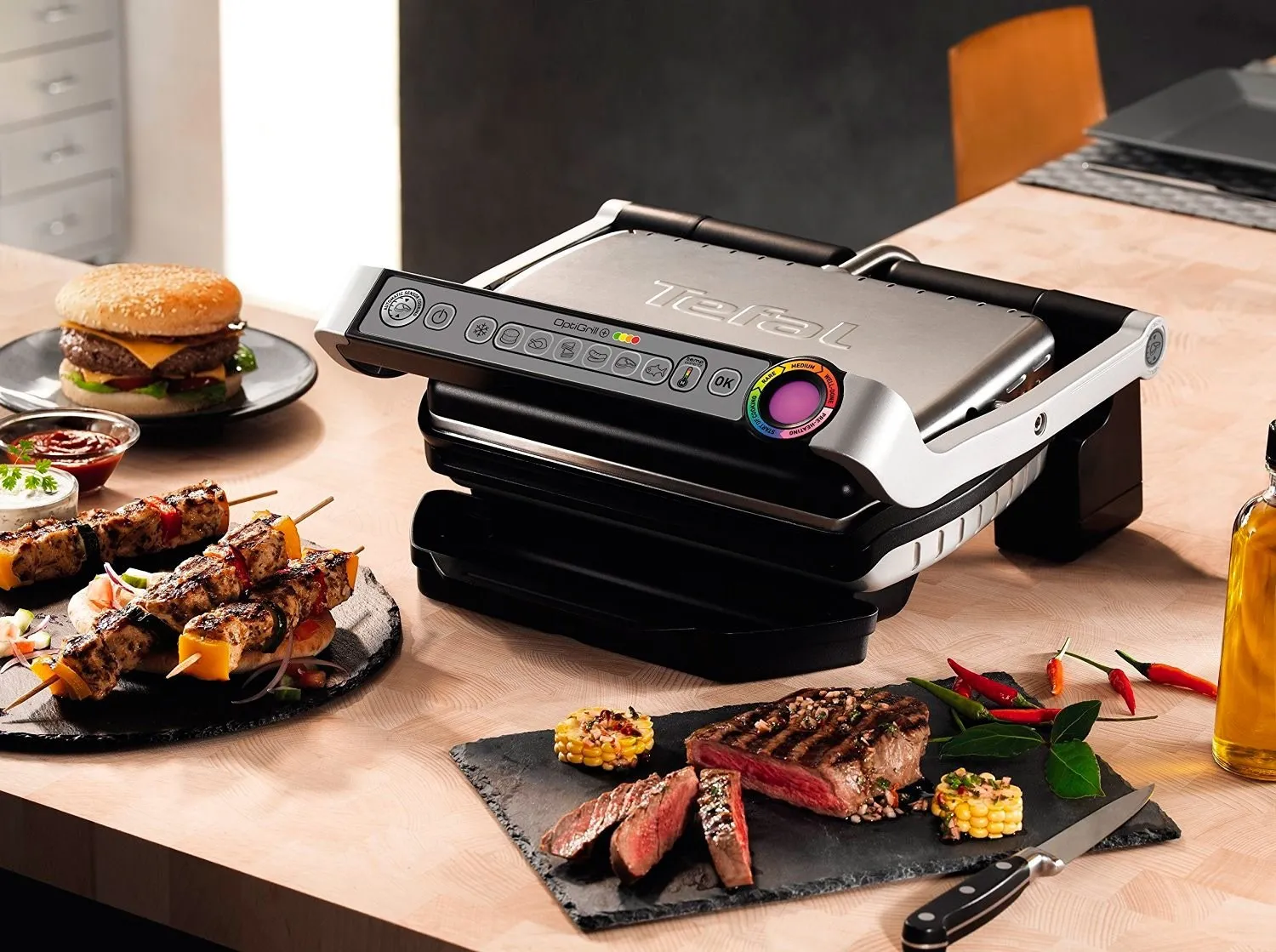 Электрогриль Tefal Optigrill+ GC712 6 программ для стейков Тефаль автоматическое
