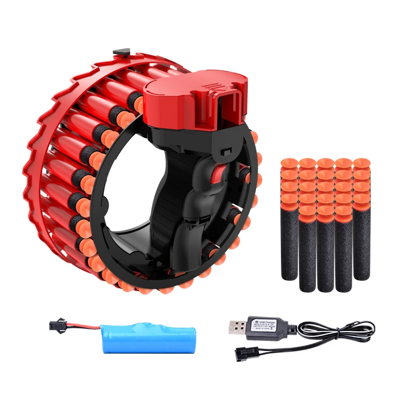 

Children Tactical Hang Ring Gun Sets Ammo Holder Elite Pistol Bullets Toy Bracelet Rotating Clip Darts for Nerf Series Kids Toy