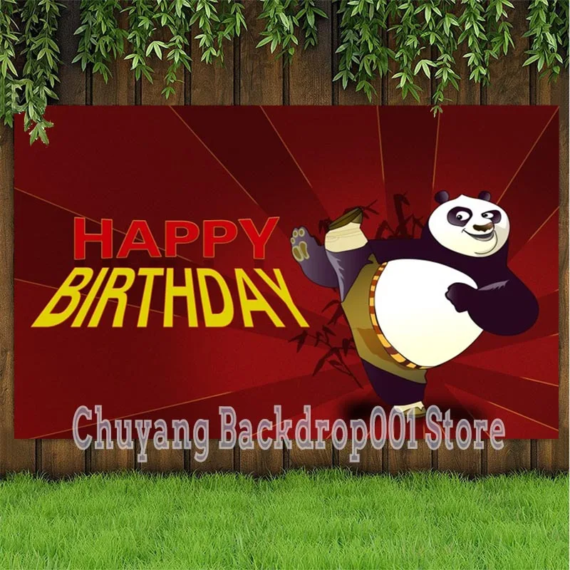 Kungfu мальчик девочка мультфильм панда дети день рождения декорация семейная