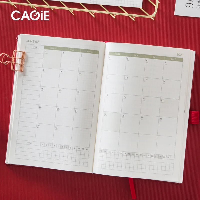 2020 милый канцелярский блокнот планировщик А5 Еженедельный ежедневник s или