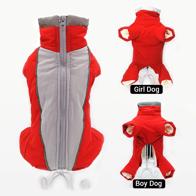 

Winter Reflective Overalls For Dogs Dog Small Dog Clothes Puppy Down Jacket Medium Dog Warm Waterproof Pet Jumpsuit Trousers