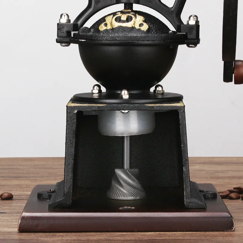 

Cast Iron Manual Coffee Grinder Retro Style Hand Crank Coffee Beans Mill with Catch Drawer