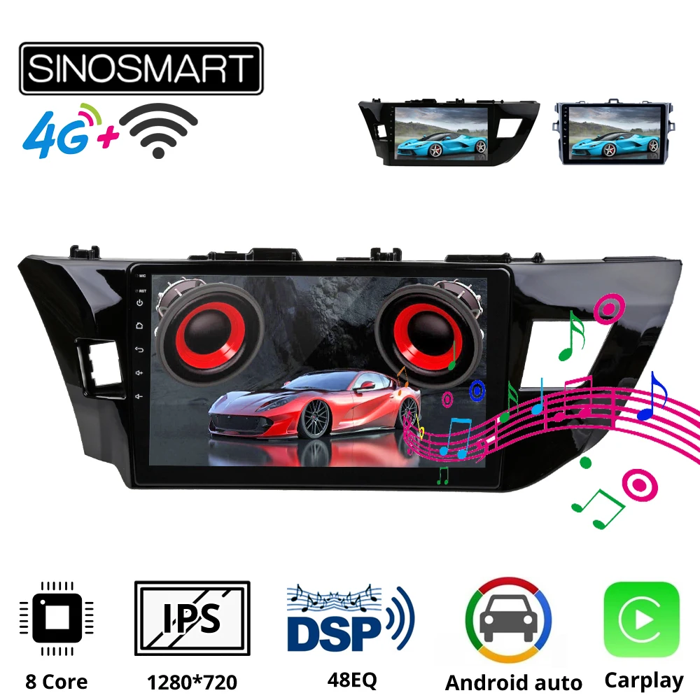 Sinosmart Автомобильный GPS радио навигация для Toyota Levin Corolla 2006 2013/ 2014 2015 2016 Carplay