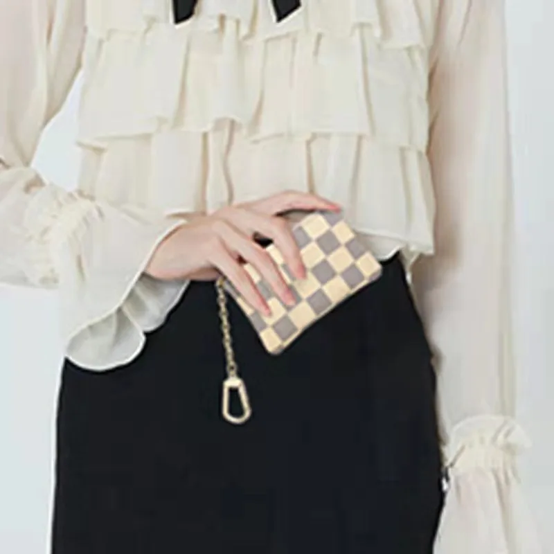 

Crocrogo Women's Designer Zipper Mini Classical Wallet Brand Small Coin Bag Leather Credit Card Holder Handbag Key Chain Purse