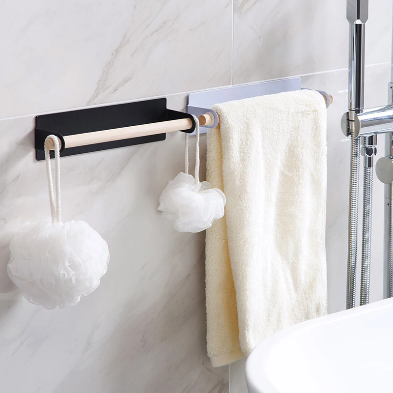 Wall Mount Towel Hanger Rack Kitchen Cabinet Rag Hanging Holder Storage Organizer Bathroom Roll Paper | Дом и сад