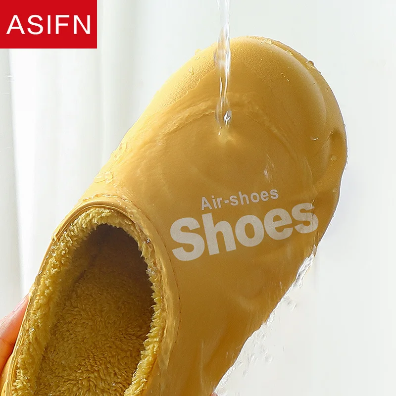 Тапочки ASIFN теплые для мужчин и женщин водонепроницаемые резиновые Нескользящие