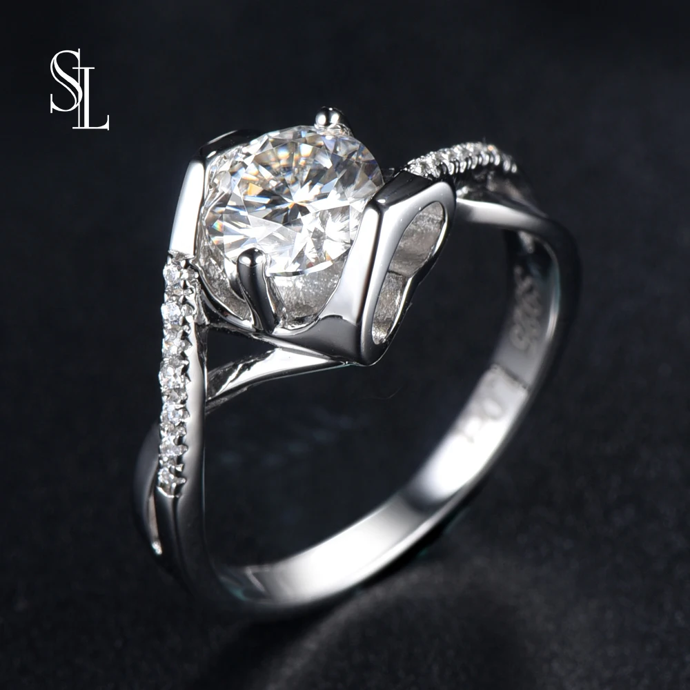 

SL 1.0ct Exquisite Craftsmanship Moissanite VVS1 Elegant Engagement Wedding Ring With national certiflcate for